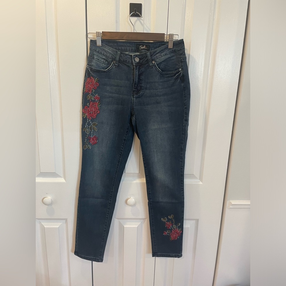 embroidered jeans